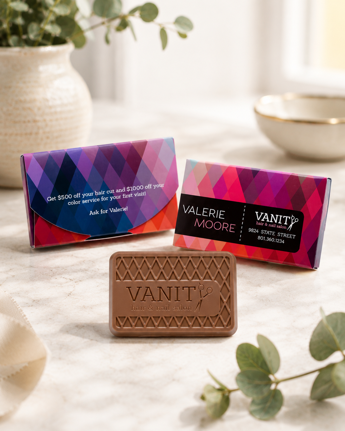 2"x3" Engraved bars - The chocolate business card.