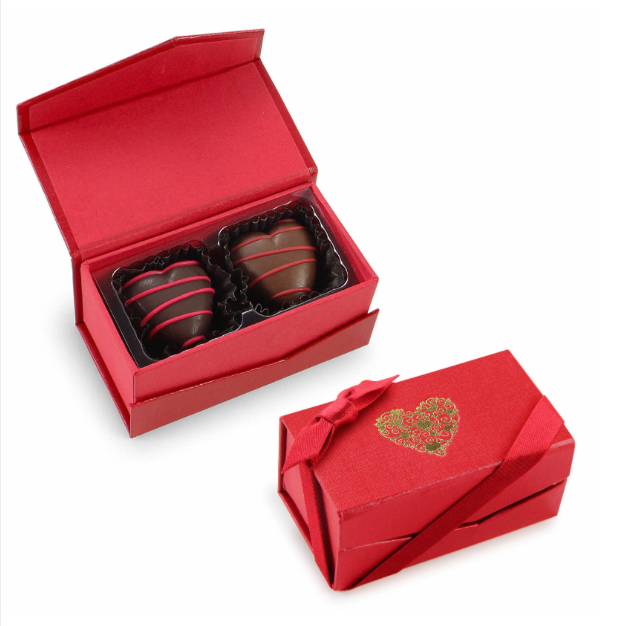 Hand Painted Chocolate Truffle Hearts