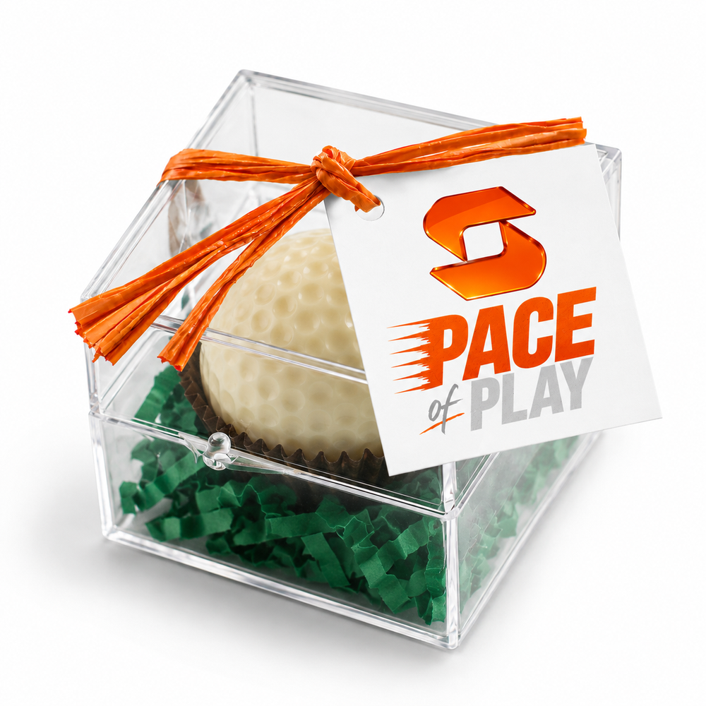 White Chocolate Golf Ball in Clear Gift Box