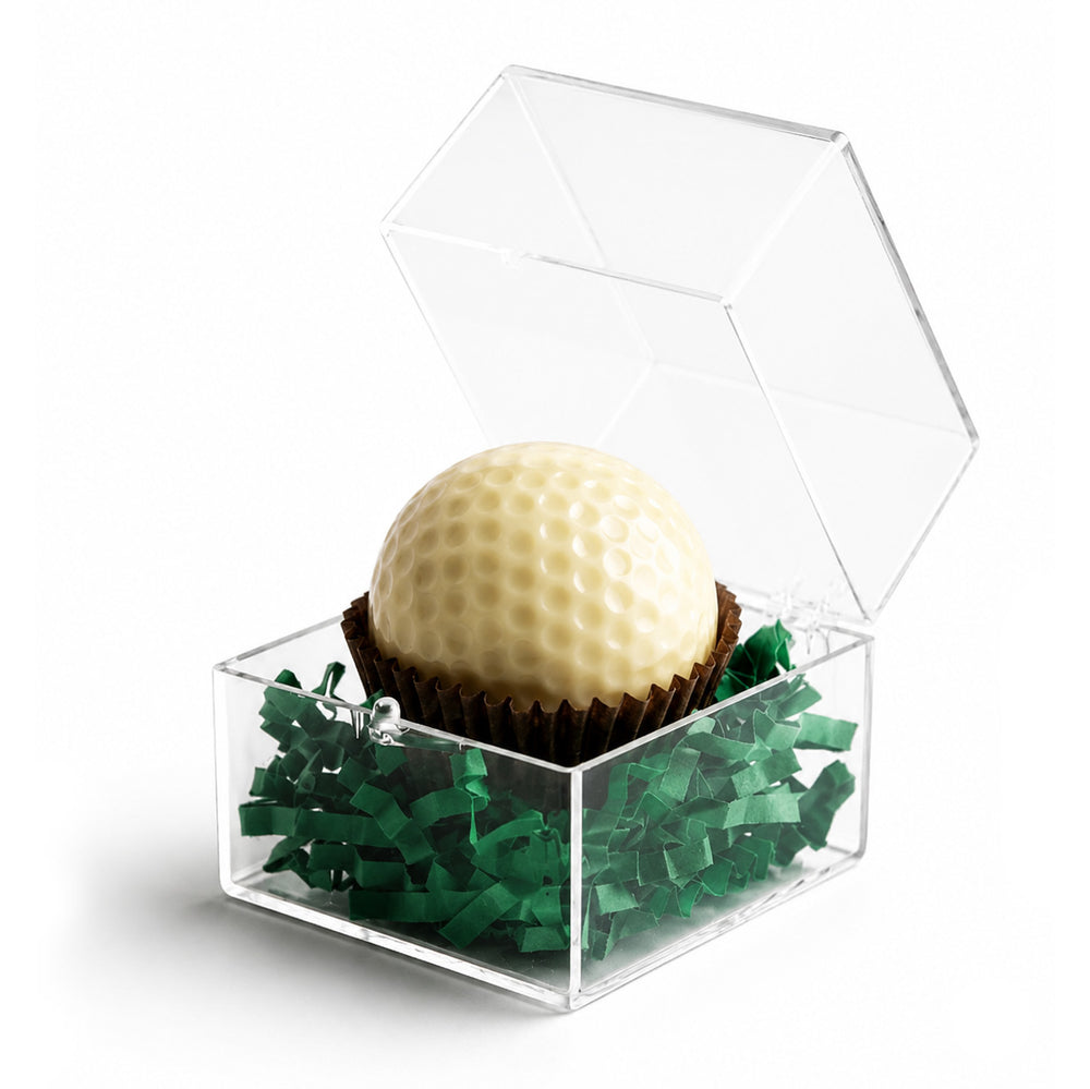 White Chocolate Golf Ball in Clear Gift Box