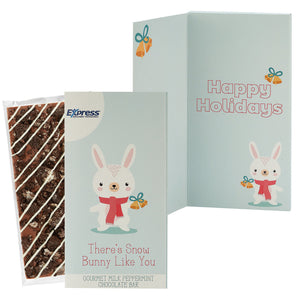Belgian Chocolate Holiday Greeting Card Box - There's Snow Bunny Like You / Milk & Cookies