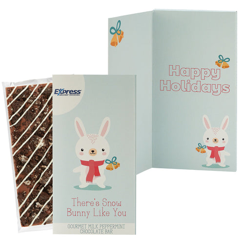 Belgian Chocolate Holiday Greeting Card Box - There's Snow Bunny Like You / Milk & Cookies