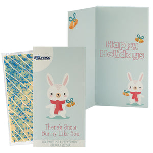 Belgian Chocolate Holiday Greeting Card Box - There's Snow Bunny Like You / Winter Wonderland