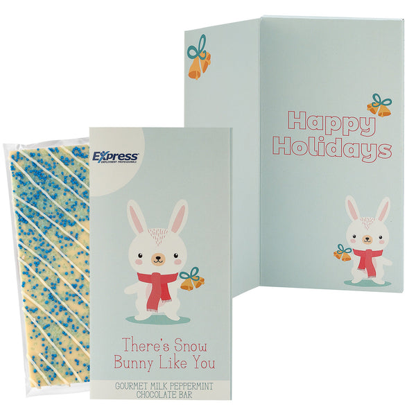 Belgian Chocolate Holiday Greeting Card Box - There's Snow Bunny Like You / Winter Wonderland