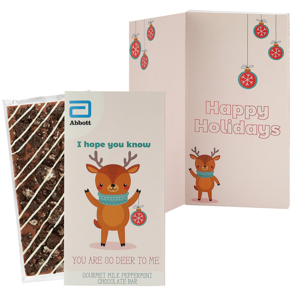 Belgian Chocolate Holiday Greeting Card Box - You Are So Deer To Me / Milk & Cookies