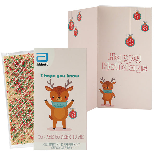 Belgian Chocolate Holiday Greeting Card Box - You Are So Deer To Me / Holiday Sugar Cookie Crunch