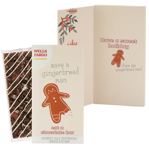 Belgian Chocolate Holiday Greeting Card Box - Save A Gingerbread Man / Milk & Cookies