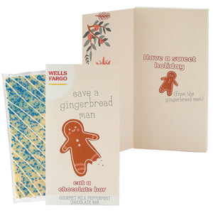 Belgian Chocolate Holiday Greeting Card Box - Save A Gingerbread Man / Winter Wonderland