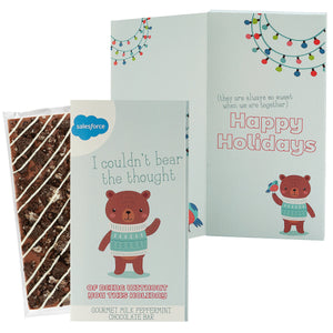 Belgian Chocolate Holiday Greeting Card Box - I Couldn't Bear The Thought / Milk & Cookies
