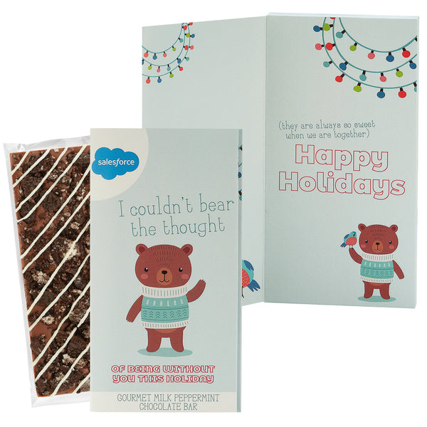 Belgian Chocolate Holiday Greeting Card Box - I Couldn't Bear The Thought / Milk & Cookies