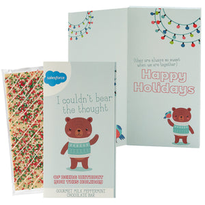 Belgian Chocolate Holiday Greeting Card Box - I Couldn't Bear The Thought / Holiday Sugar Cookie Crunch