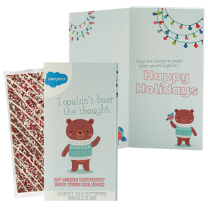 Belgian Chocolate Holiday Greeting Card Box - I Couldn't Bear The Thought / Peppermint