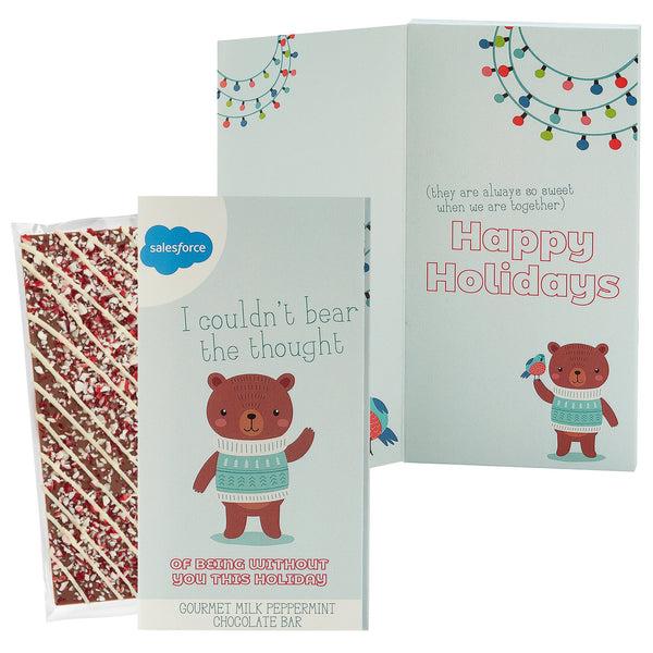 Belgian Chocolate Holiday Greeting Card Box - I Couldn't Bear The Thought / Peppermint