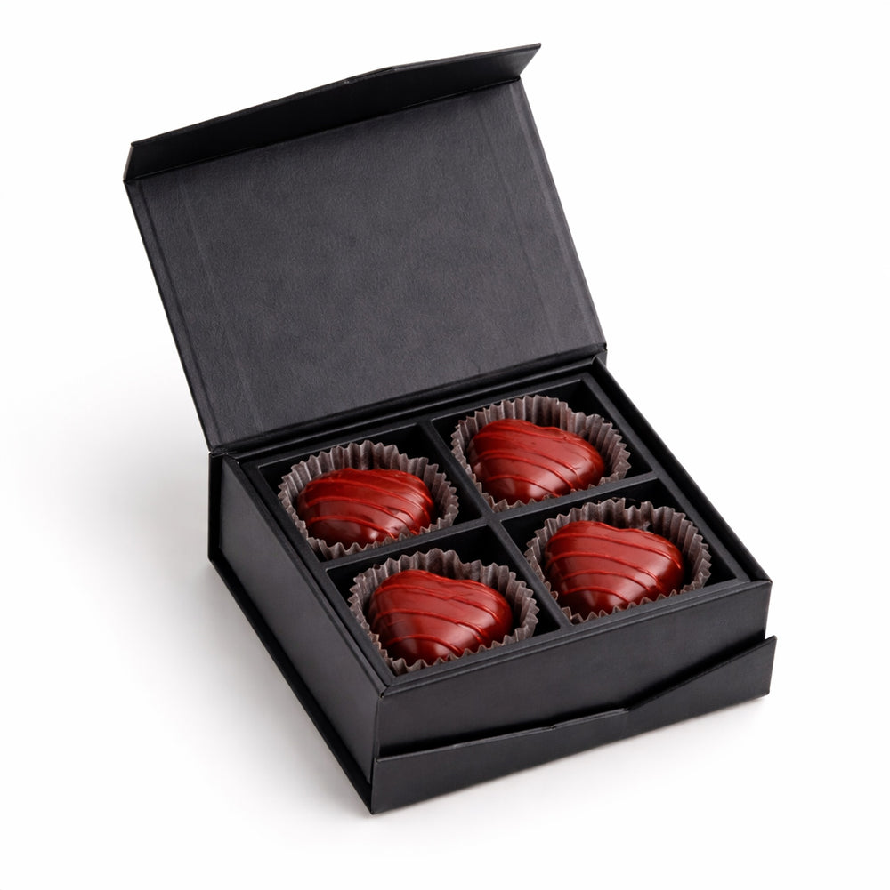 4 Chocolate Foiled Hearts