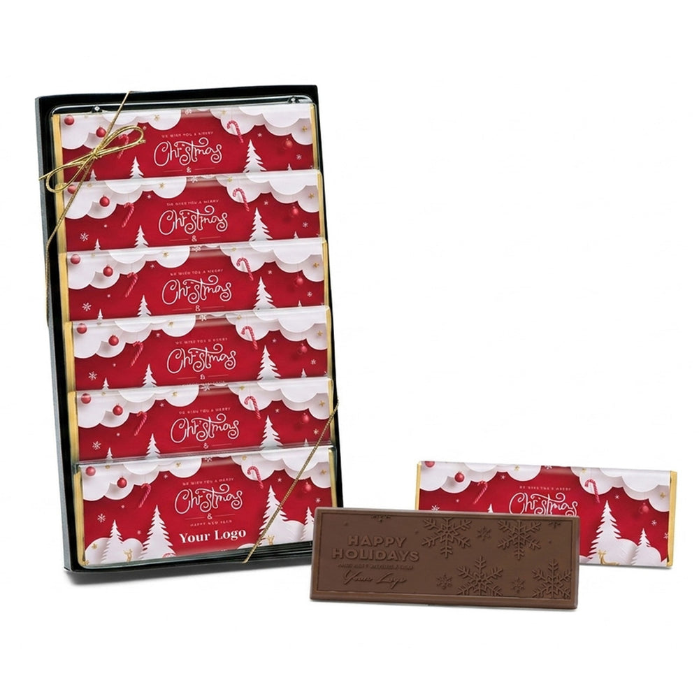 6-Pack - 2"x5" Engraved Chocolate Bar Gift Set - One Wrapper Design