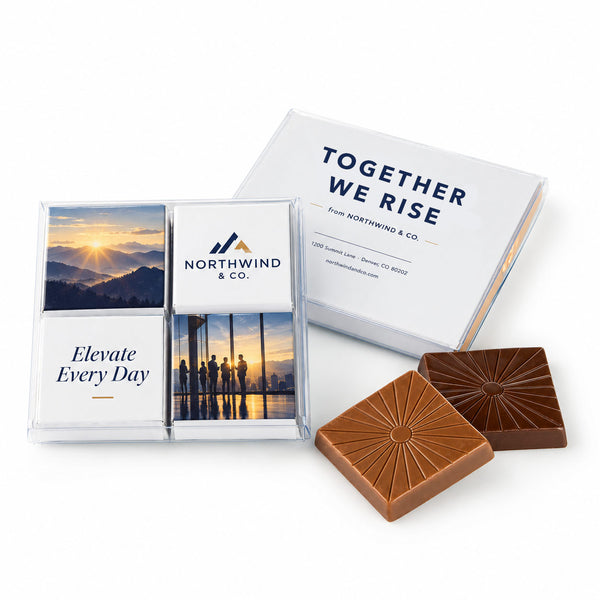 In various sizes. Leave a sweet impression one square at a time.