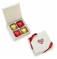 Valentine Chocolate Hearts – 4 Piece Gift Box