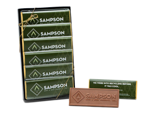 6-Pack 2x5 Engraved Chocolate Bar Gift Set - One Wrapper Design